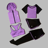 5 Piece Set Yoga For Women's Running Fitness